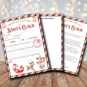 Carta a Papá Noel, Carta para niños a Papá Noel, Carta a Papá Noel, Navidad, Carta imprimible a Papá Noel, Descarga imprimible, Navidad, Regalos
