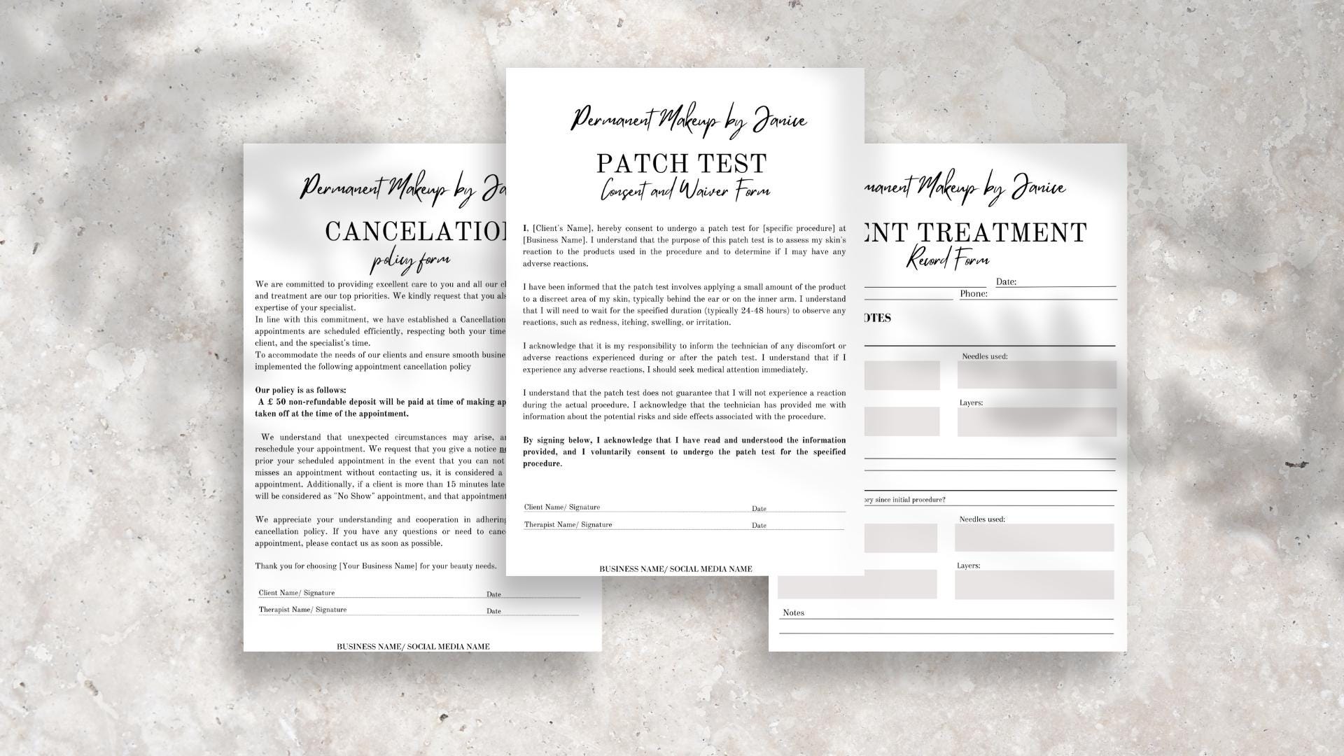 Permanent Makeup Forms | Editable PMU Form Template | Printable Client ...