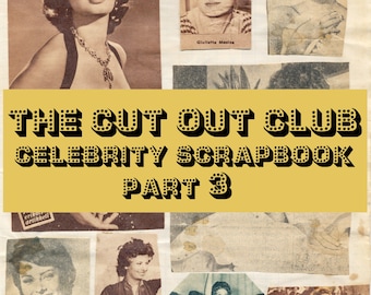 Vintage Scrapbook, 50s 60s Celebrity Fame Newspaper Clippings, Printable Digital Download, Crafts Collaging, Journal, Scrapbook PART 3 of 4