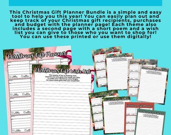 Christmas Gift Planner Digital Download, Christmas Gift, Printable Planner