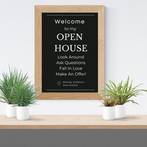 Real Estate Open House Sign | Open House Welcome Sign | Real Estate Open House Poster | Real Estate Marketing | Canva | Digital Download