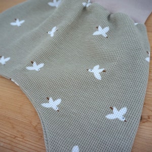 Sarouel évolutif bébé pantalon nouveau-né mixte oiseau blanc vert de gris image 2