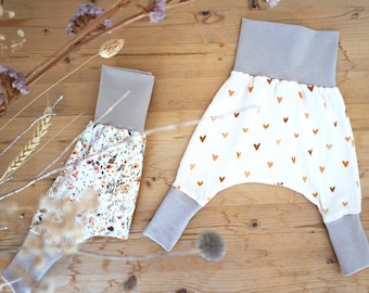 Sarouel évolutif bébé pantalon nouveau-né mixte petits cœurs