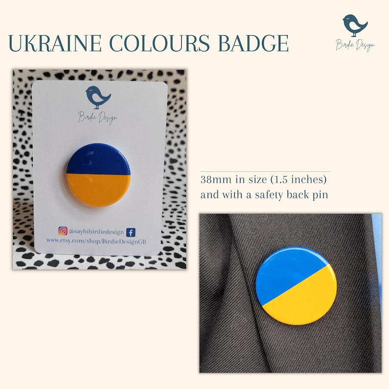 Ukraine Pin Badge Ukrainian Flag Colours Anti War Anti Putin 38mm Etsy UK