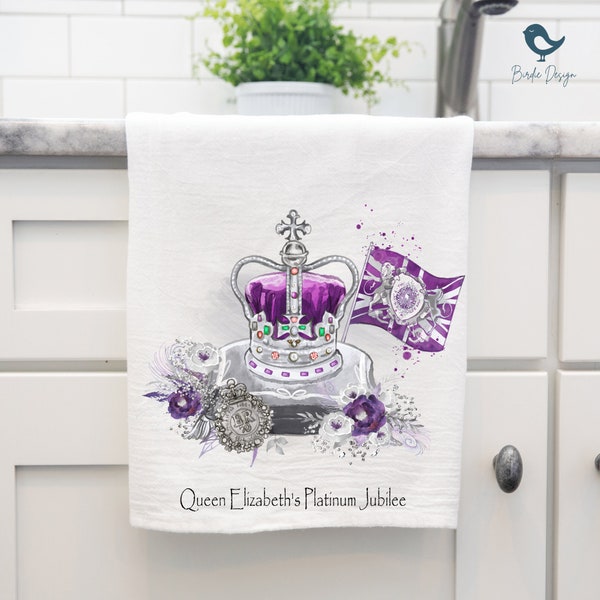 HM Queen Elizabeth II 1926 - 2022 Platinum Jubilee Commemorative Tea Towel