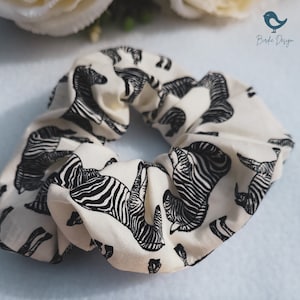 Handmade Zebra Print Scrunchie - Zoo/Animal Hair Accessory