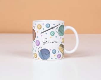 Personalised 11oz Mug, Crochet Gift, Craft Lover Gift
