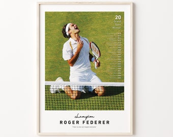 Roger Federer Poster, Tennis Poster, Tennis Wall Decor, Office Decor, Art Exhibition Poster, Grand Slam Print, Roger Federer 2023 Poster