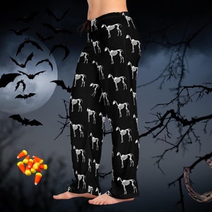 Halloween Skeleton Horse Pajama Pants | Girls Sleeping Pants | Equine | Gift for Horse Lovers | Horse Mom | Horse Jumping | Halloween Horse