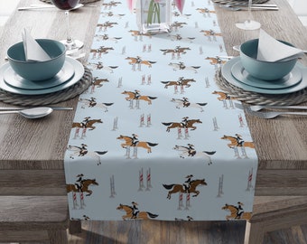 Decorazione natalizia per cavalli, regalo unico per il proprietario del cavallo, regalo equestre per la casa, runner da tavola colorato con maglioni per cavalli - Azzurro, HorseDigs