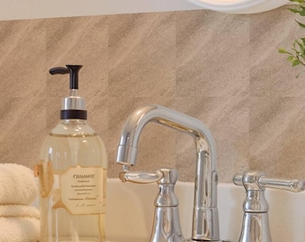 Neutral Sandstone Texture Surface Design Pattern,Peel & Stick Tile Sticker,Kitchen Bathroom Backsplash,Removable Decals