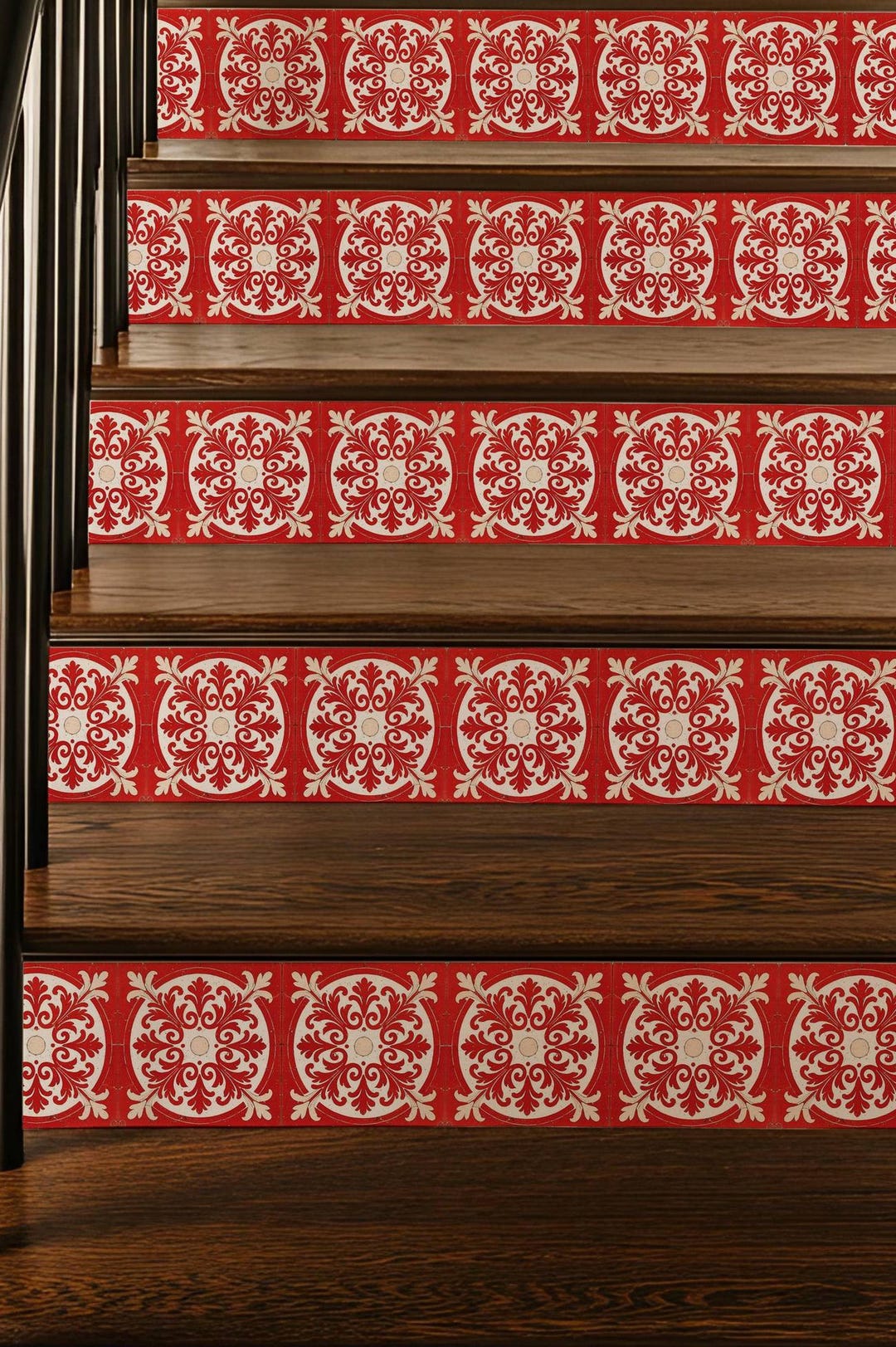 Rococo Acanthus Pattern,stair Riser Stickers,peel and Stick Stair Riser ...