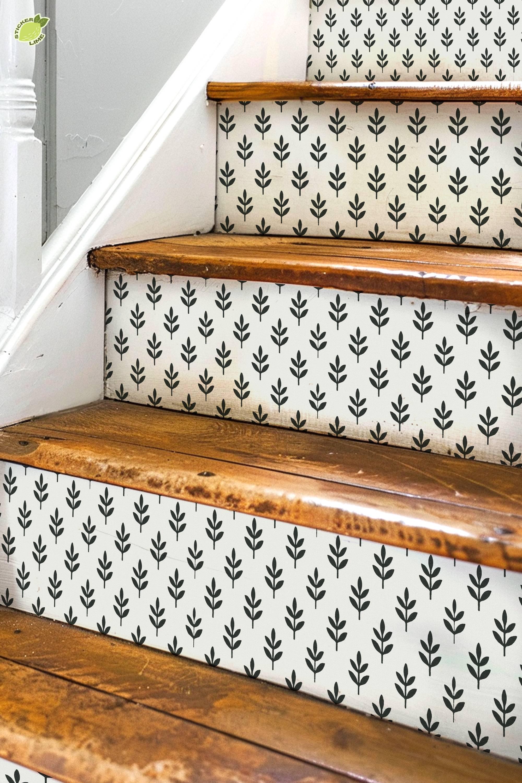 Little Trees Pattern, Stair Riser Stickers – Peel & Stick Vinyl Strips ...