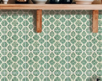 Royal Damask Classic Tile Pattern,Peel & Stick Tile Sticker,Kitchen Bathroom Backsplash,Removable Decals