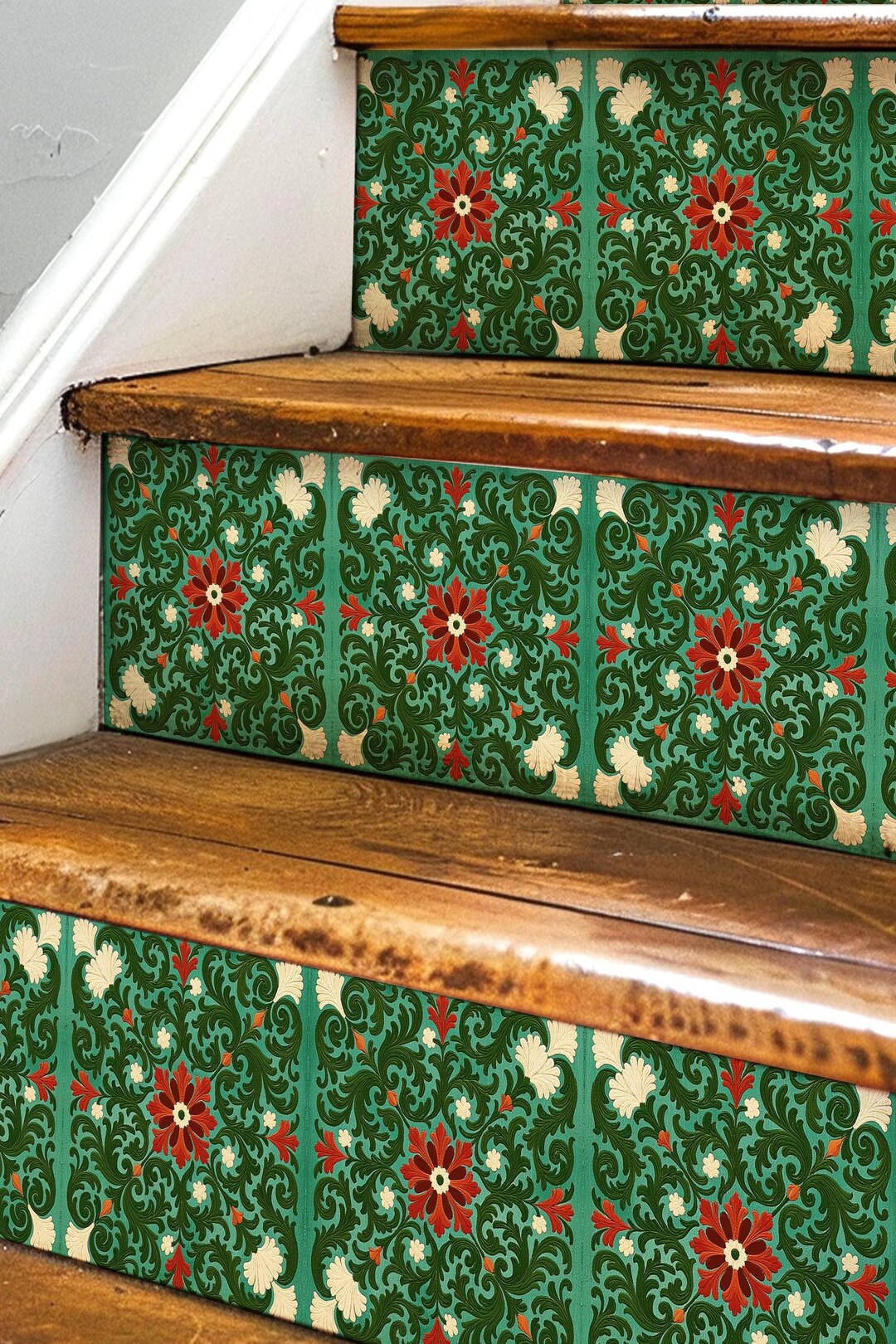 Rich Rococo Pattern,stair Riser Stickers,peel and Stick Stair Riser ...