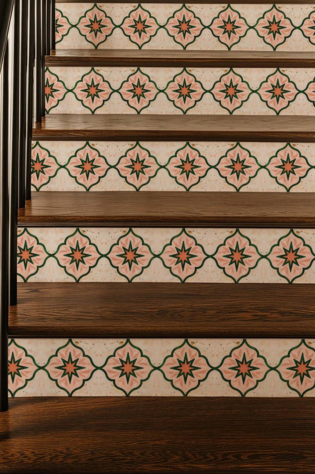 Geo Burst Pattern,stair Riser Stickers,peel and Stick Stair Riser,vinyl ...