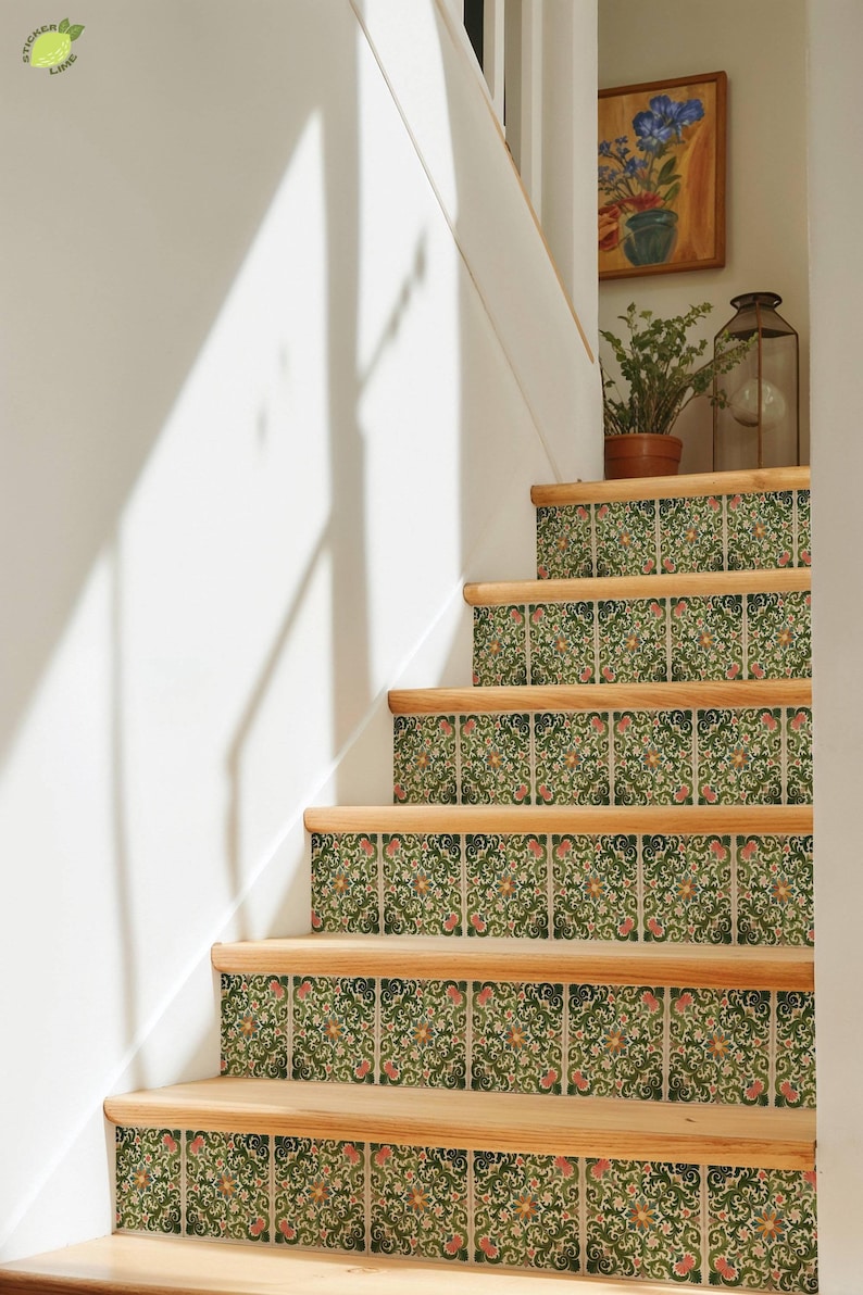 Rich Rococo Pattern,stair Riser Stickers,peel and Stick Stair Riser ...