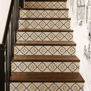 Geo Burst Pattern,stair Riser Stickers,peel and Stick Stair Riser,vinyl ...