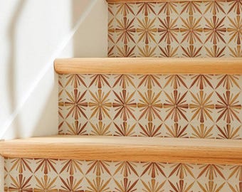 Vinilo adhesivo Terra Glow Pattern, para azulejos, para salpicaderos de cocina y baño, removible, ideal para decoración de inquilinos (paquete de 12 unidades).