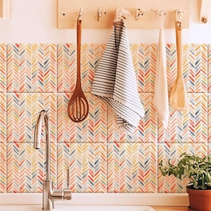 Harringbone Peel & Stick Tile Sticker,Kitchen Bathroom Backsplash,Removable Decals,DIY Vinyl Renters decor - PACK OF 12