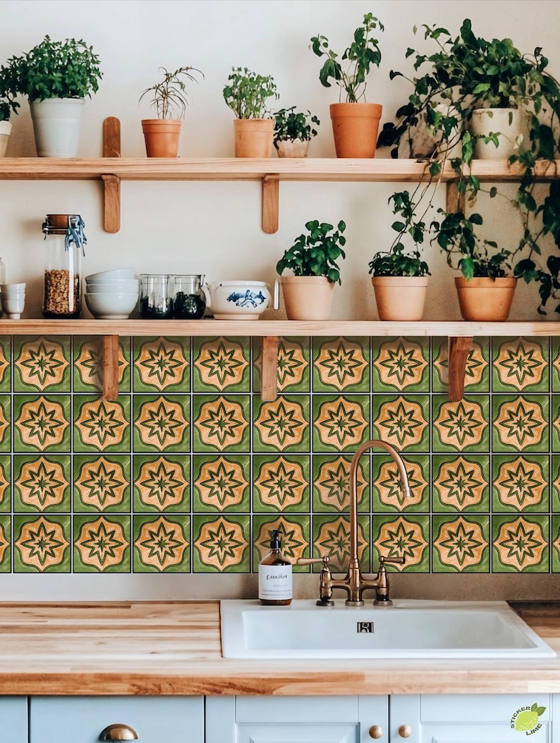 Geo Star Pattern,peel & Stick Tile Sticker,kitchen Bathroom Backsplash ...