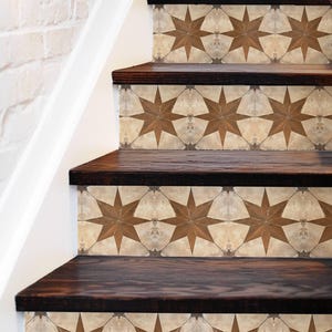 Boho Star Tile Pattern,stair Riser Stickers,peel and Stick Stair Riser ...
