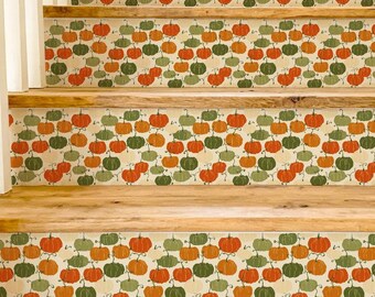 Amber Vine Harvest Pattern,Stair Riser Stickers,Peel and Stick Stair Riser,Vinyl Strip Self Adhesive,Easy to Trim,DIY Decor