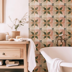 Pegatinas de azulejos con diseño de estrella bohemia, autoadhesivas, para salpicadero de cocina y baño, extraíbles, vinilos decorativos DIY para inquilinos (paquete de 12) imagen 6