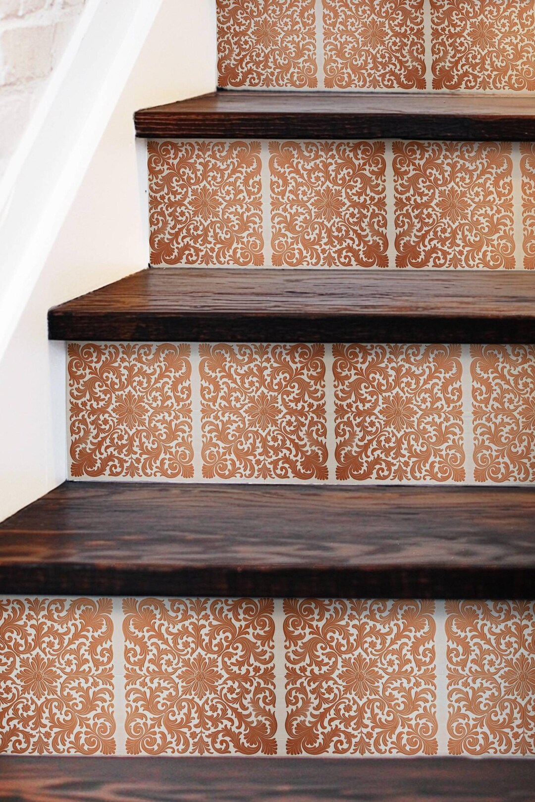 Rich Rococo Pattern,stair Riser Stickers,peel and Stick Stair Riser ...