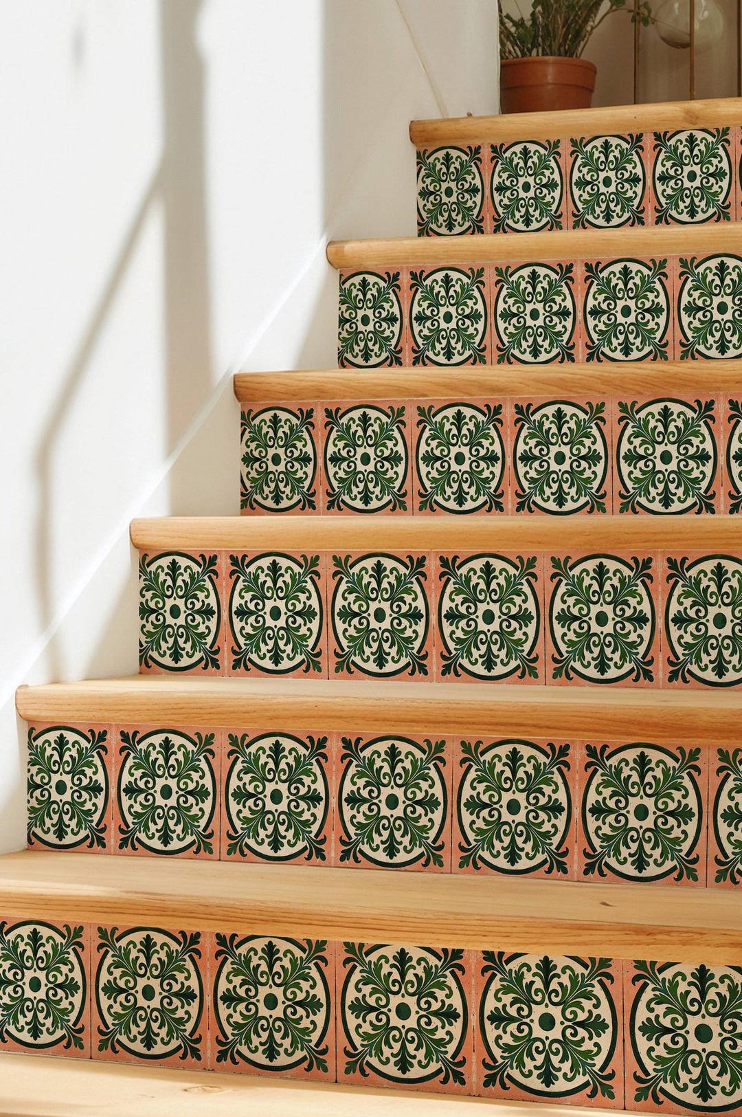 Rococo Acanthus Pattern,stair Riser Stickers,peel and Stick Stair Riser ...