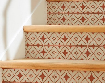 Terracotta Cream Oversized Arabesque Lattice Pattern,Peel & Stick Tile Sticker,Kitchen Bathroom Backsplash,Removable Decals