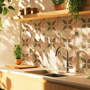 Pegatinas de azulejos con diseño de estrella bohemia, autoadhesivas, para salpicadero de cocina y baño, extraíbles, vinilos decorativos DIY para inquilinos (paquete de 12) imagen 9
