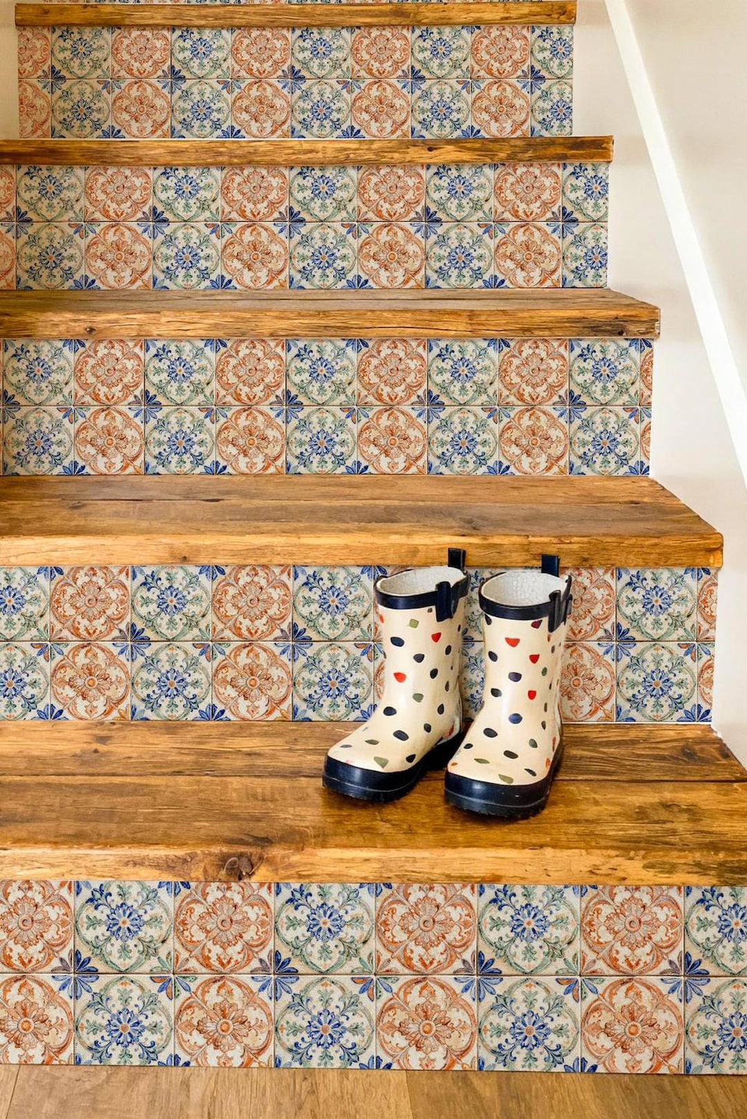 Mosaic Tile Riser Terracotta Mediterranean Tile Mosaic Pattern,stair Riser Stickers,peel ...