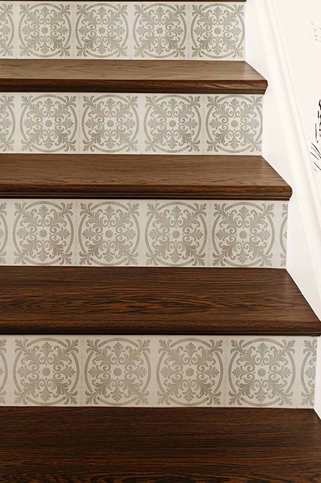 Rococo Acanthus Pattern,stair Riser Stickers,peel and Stick Stair Riser ...