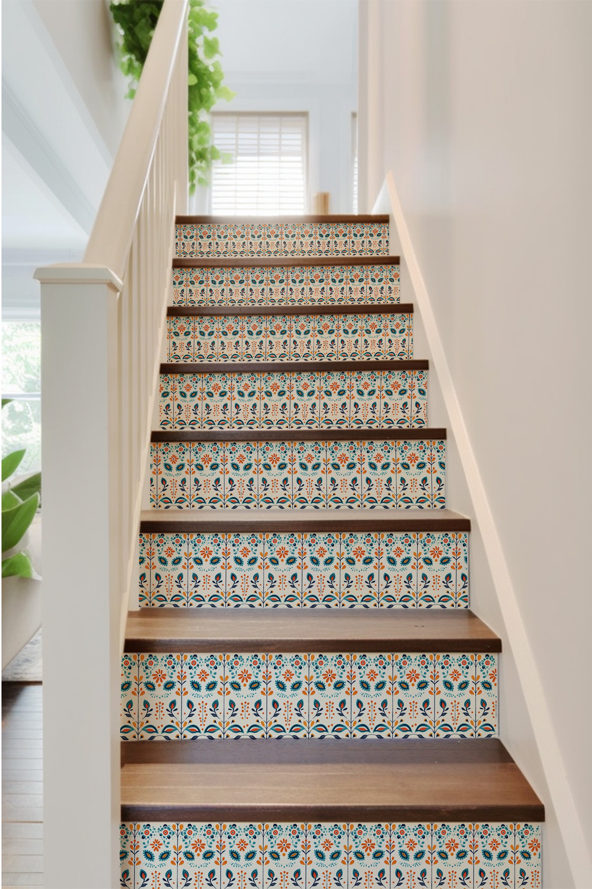Staircase Riser Patterns Scandinavian Pattern Stair Riser Stickers,peel and Stick Stair Riser ...