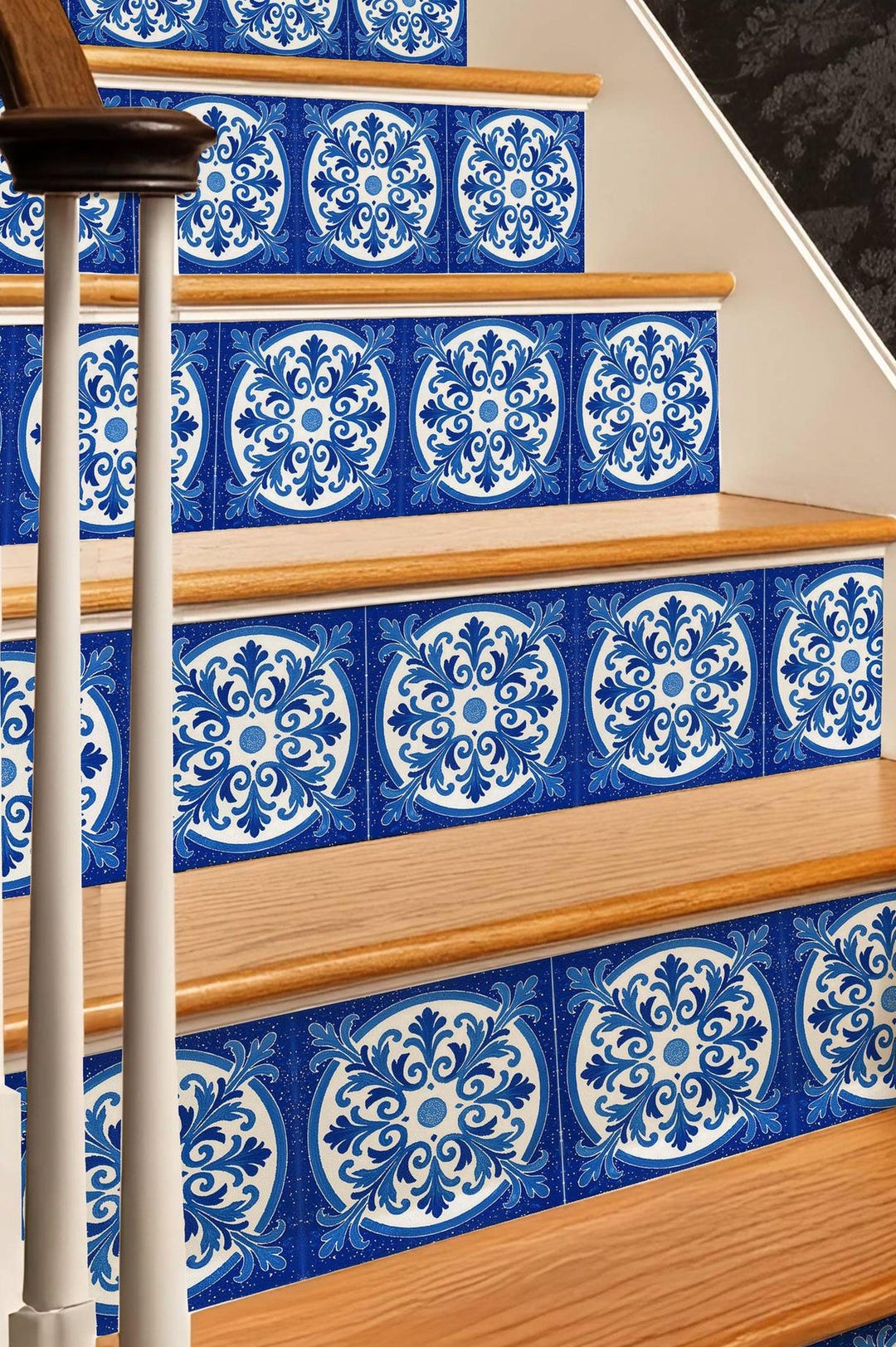 Rococo Acanthus Pattern,stair Riser Stickers,peel and Stick Stair Riser ...