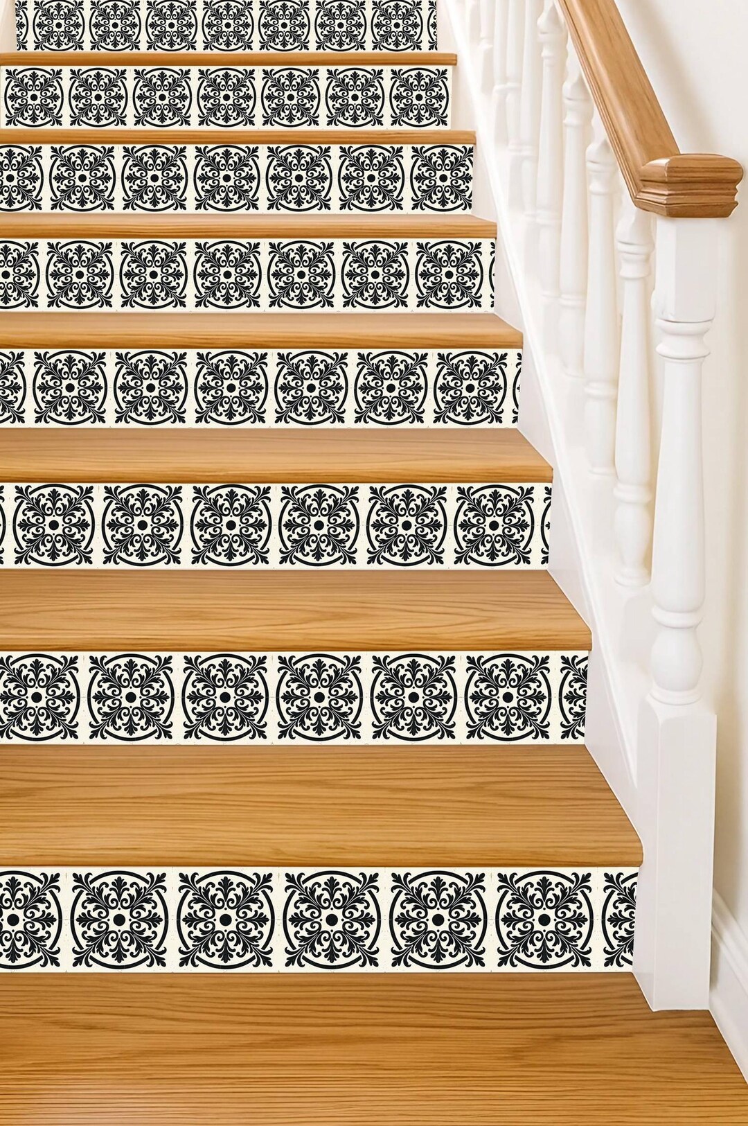 Rococo Acanthus Pattern,stair Riser Stickers,peel and Stick Stair Riser ...