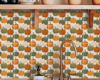 Autumn Oat Harvest Pattern,Pattern Stickers,Peel & Stick Vinyl,Kitchen Bathroom Backsplash,DIY Decor - PACK OF 12