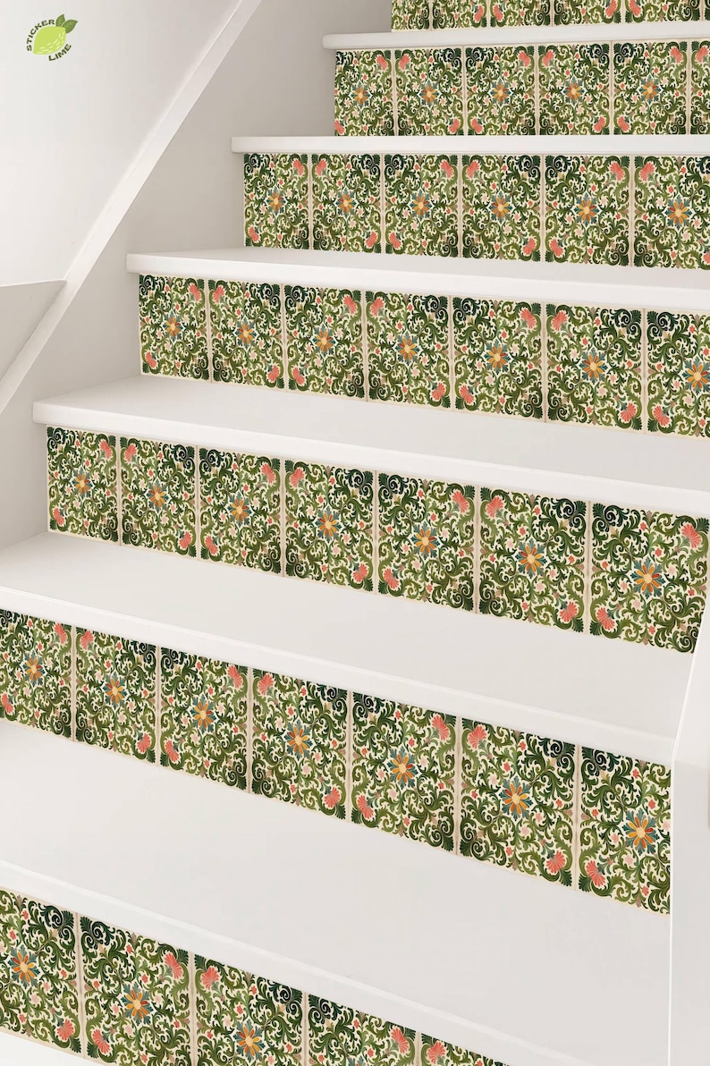 Rich Rococo Pattern,stair Riser Stickers,peel and Stick Stair Riser ...