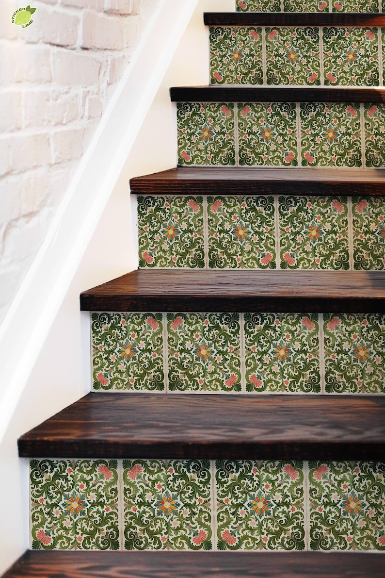 Rich Rococo Pattern,stair Riser Stickers,peel and Stick Stair Riser ...