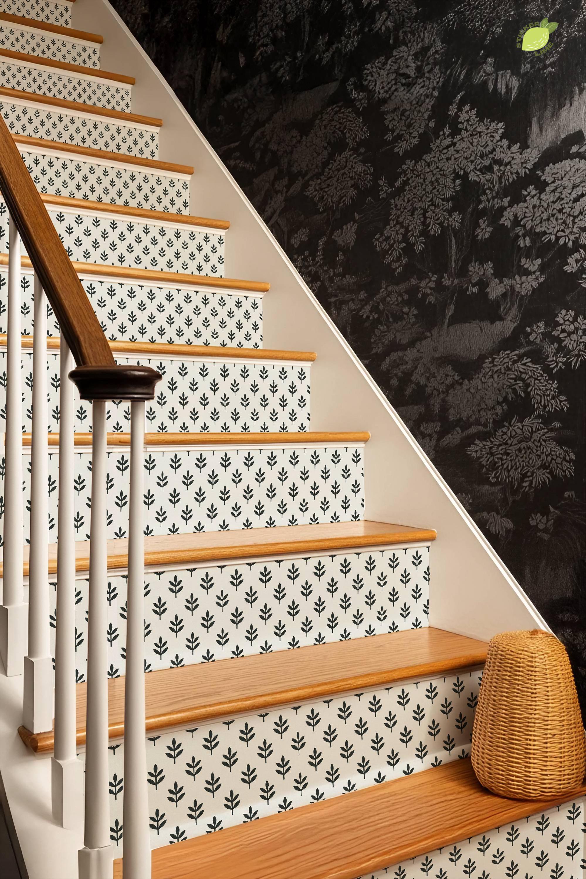 Little Trees Pattern, Stair Riser Stickers – Peel & Stick Vinyl Strips ...