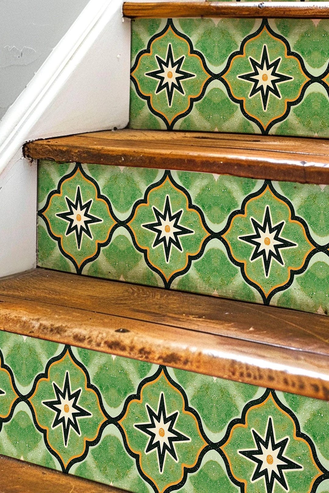 Geo Burst Pattern,stair Riser Stickers,peel and Stick Stair Riser,vinyl ...
