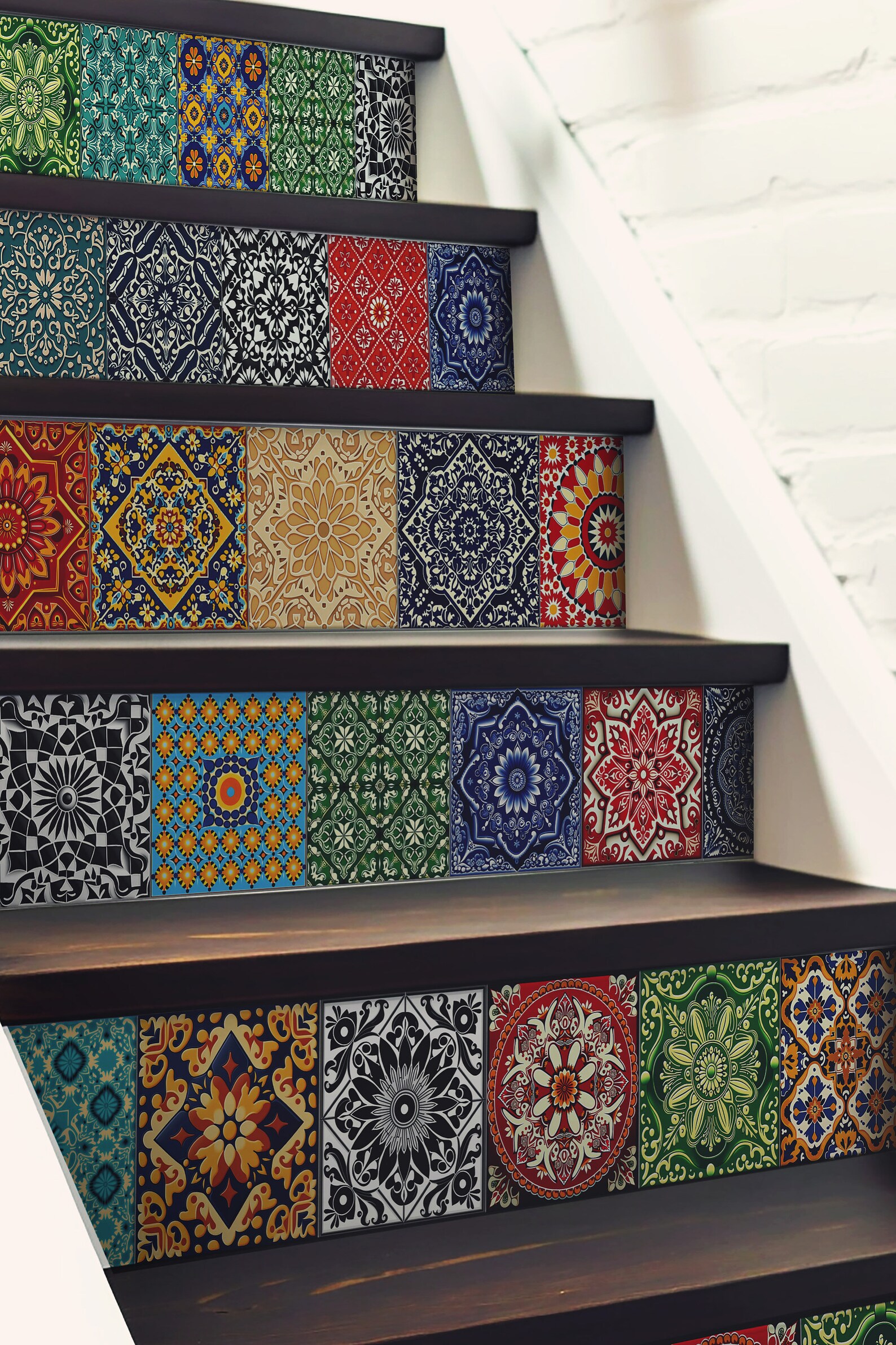 Mexican Talavera Tile Stair Riser Self Adhesive Vinyl - Etsy