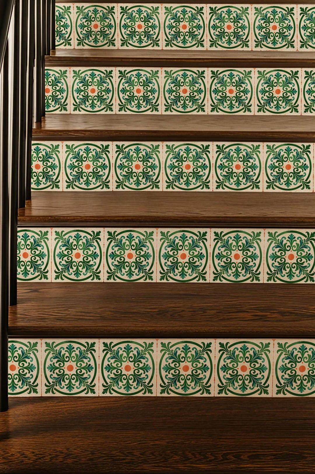 Rococo Acanthus Pattern,stair Riser Stickers,peel and Stick Stair Riser ...