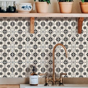 Modern Farmhouse Pattern,Peel & Stick Tile Sticker,Kitchen Bathroom Backsplash,Removable Decals,DIY Vinyl Renters decor - PACK OF 12