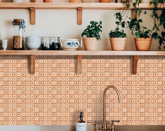 Rustiek terracotta kruismotiefpatroon, tegelsticker peel & stick, achterwand keuken badkamer, verwijderbare stickers
