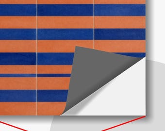 Coastal Stripe Modern Tile Pattern,Stair Riser Stickers,Peel and Stick Stair Riser,Vinyl Strip Self Adhesive,Easy to Trim