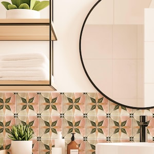 Pegatinas de azulejos con diseño de estrella bohemia, autoadhesivas, para salpicadero de cocina y baño, extraíbles, vinilos decorativos DIY para inquilinos (paquete de 12) imagen 4