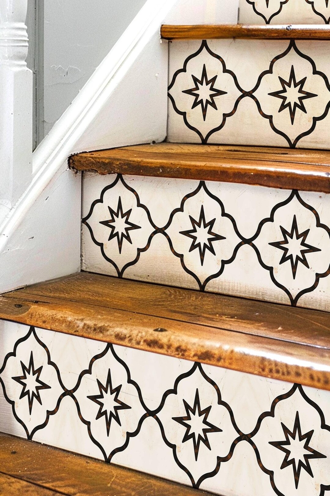 Geo Burst Pattern,stair Riser Stickers,peel and Stick Stair Riser,vinyl ...