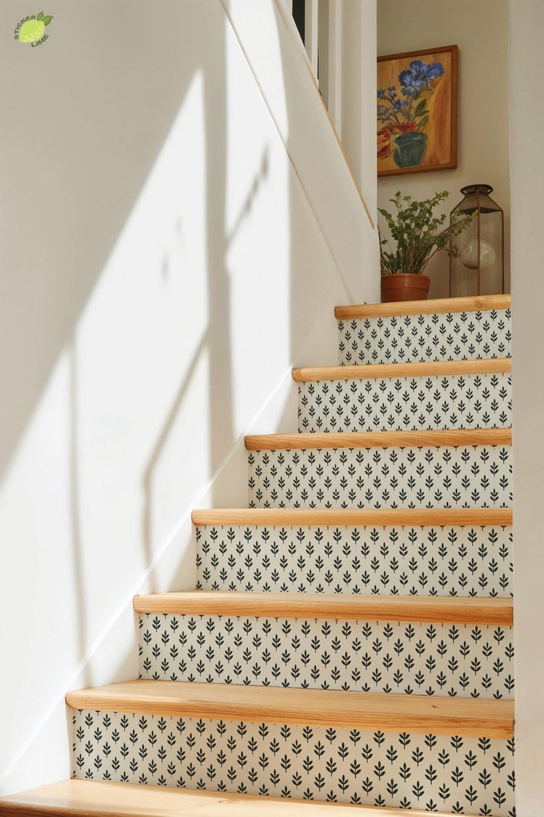 Little Trees Pattern, Stair Riser Stickers – Peel & Stick Vinyl Strips ...